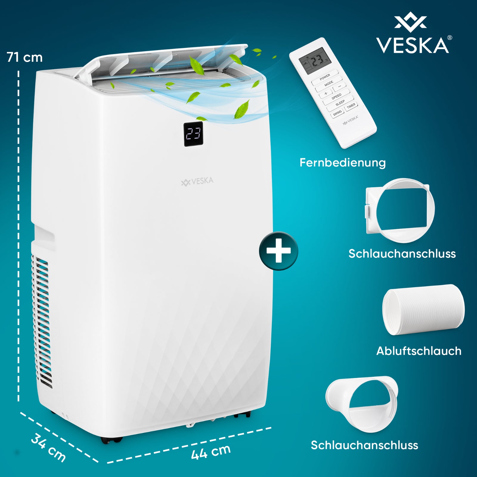 Mobile Klimaanlage Klimagerät 12000 BTU - 3500 Watt Monoblock Luftfilter 3,5 KW
