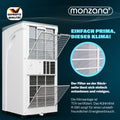 MONZANA® Lokale Klimaanlage Mobiles Klimagerät 3In1 7000 BTU Luftentfeuchte
